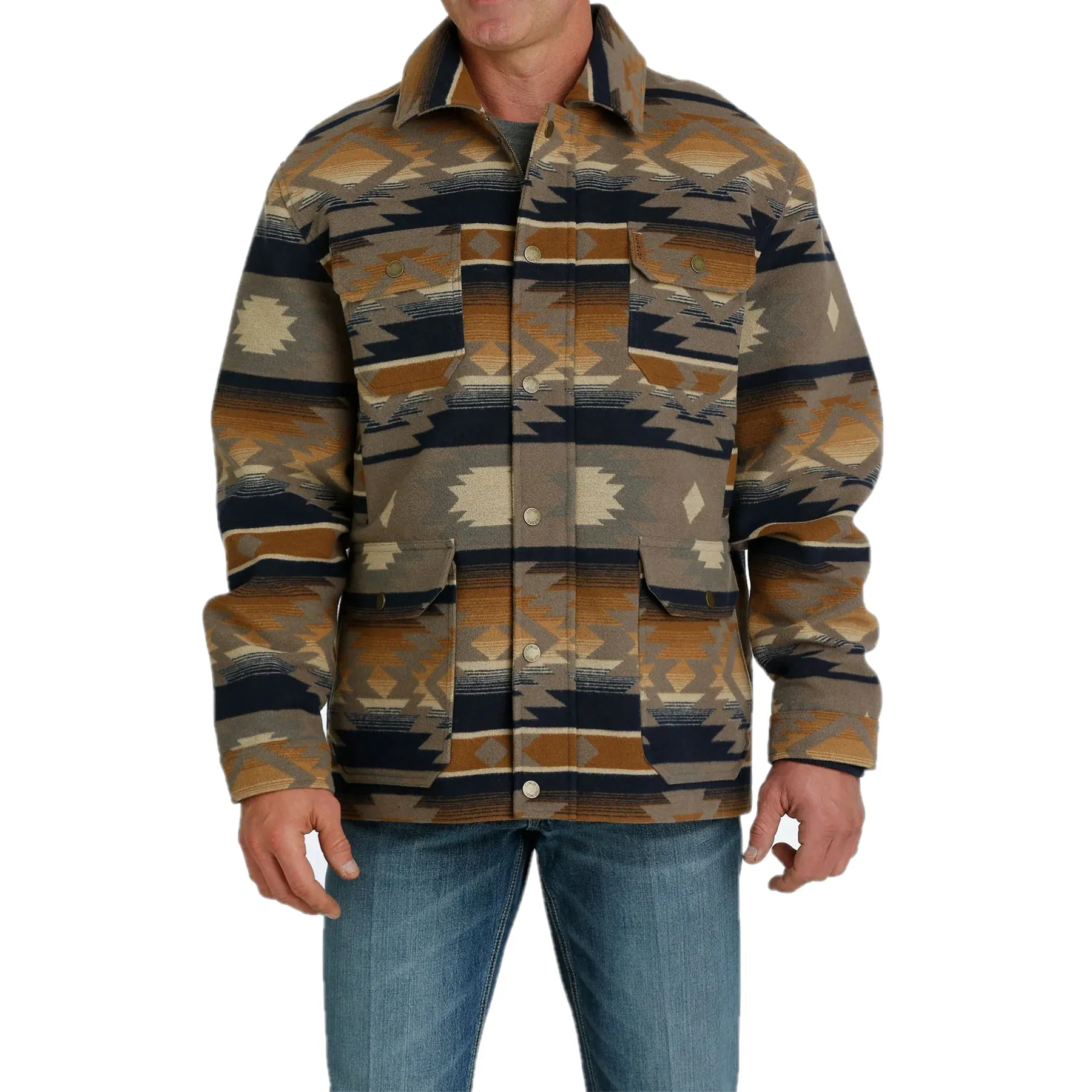 2003 Cinch Men's Aztec Print Frontier Coat