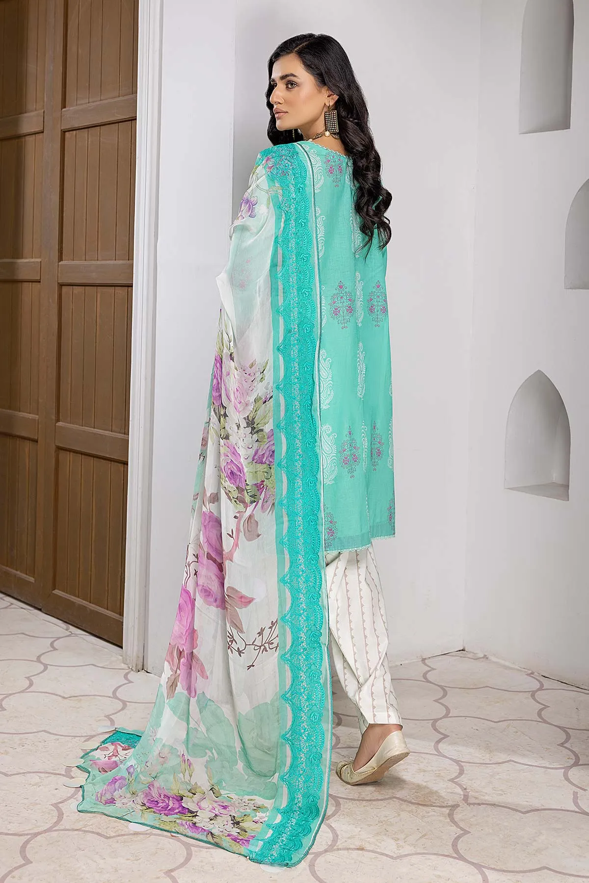 3-Pc Charizma Lawn Printed Suit with Embroidered Dupatta PEC22-61-S