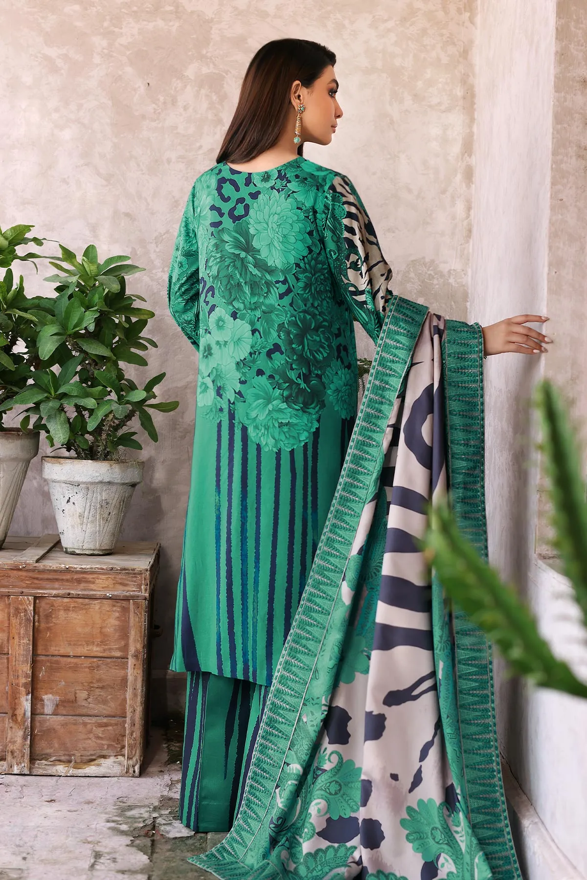 3-Pc Unstitched Printed Staple Suit With Embroidered Wool Shawl Dupatta CPMW3-05