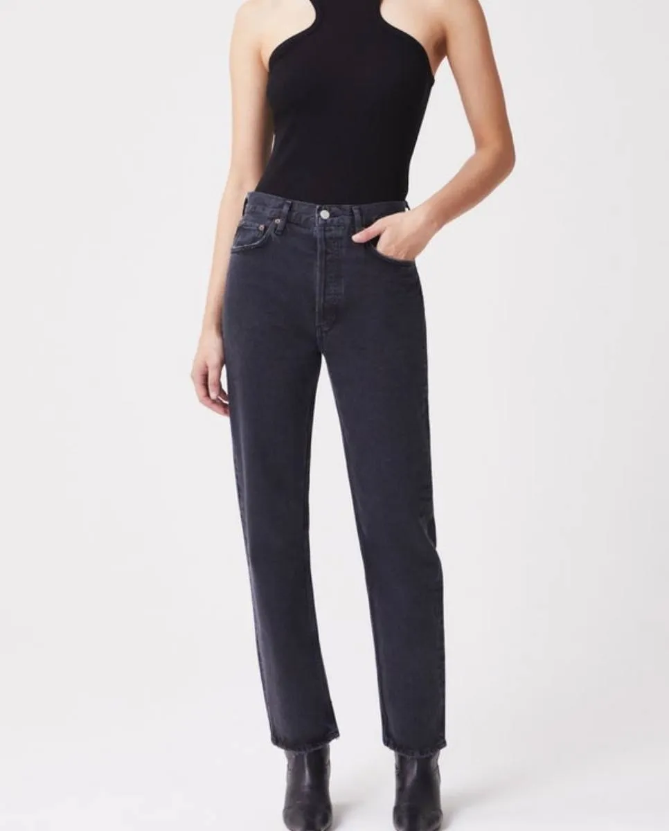 90s pinch waist jeans black tea