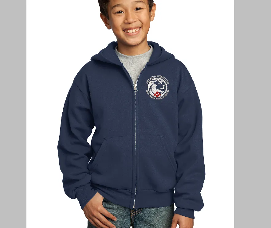 ACS Lions - Youth Zip Up Hooded Sweatshirt - Hoodie