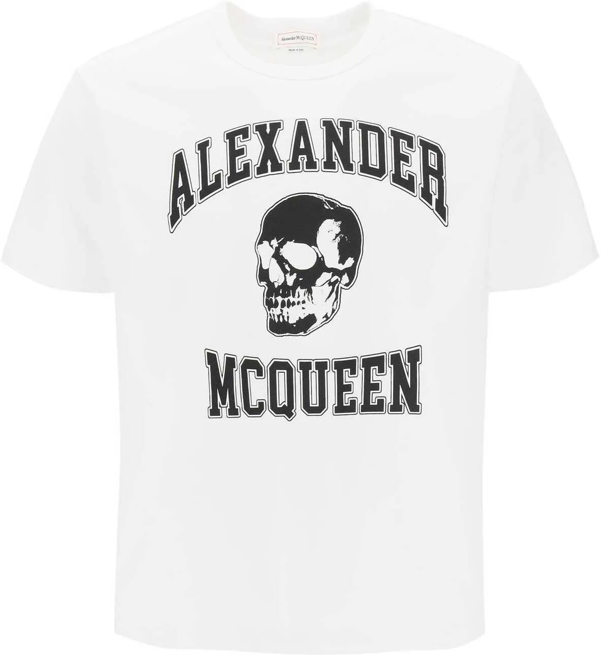 alexander mcqueen  |Alexander McQueen T-Shirt With Varsity Logo And Skull Print