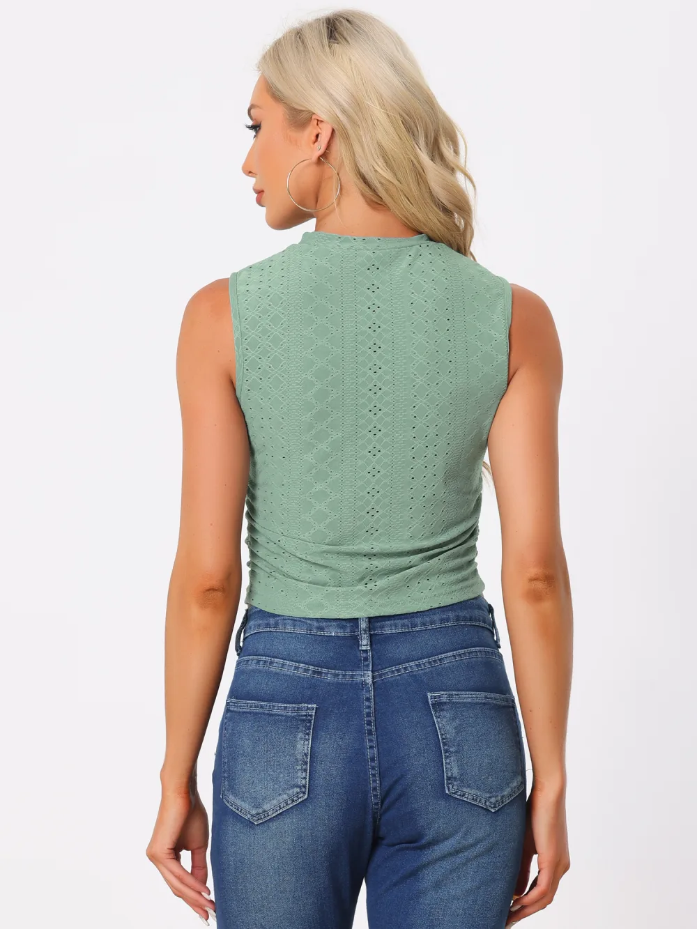 Allegra K- Mock Neck Fitted Crop Top