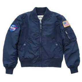 Alpha MA-1 TT NASA Kids Jacket in Red or Blue