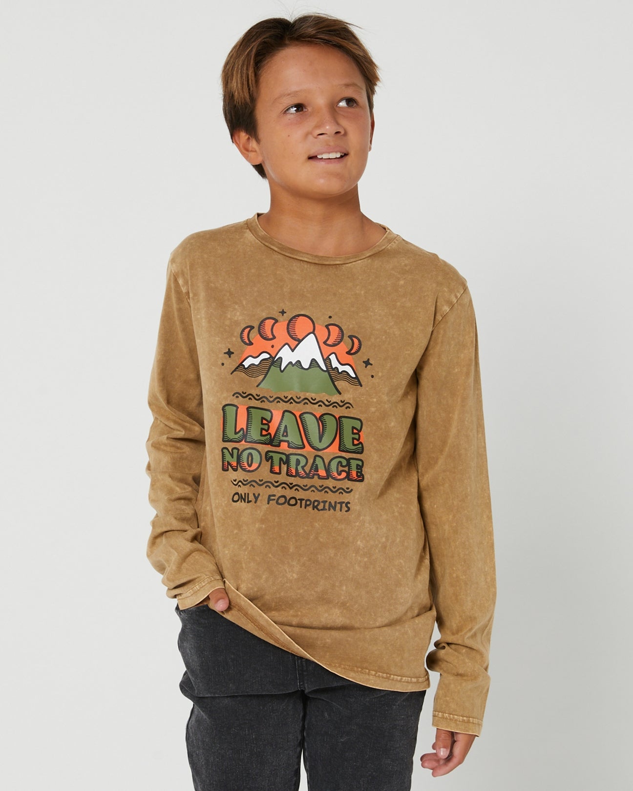 Alphabet Soup Teen No Trace LS Tee Tan