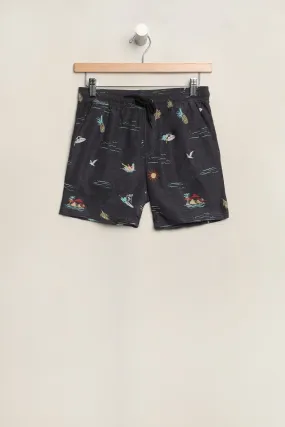 Amnesia Youth Printed Beach Shorts