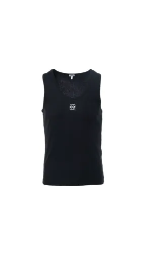 Anagram Tank Top in Cotton - Black