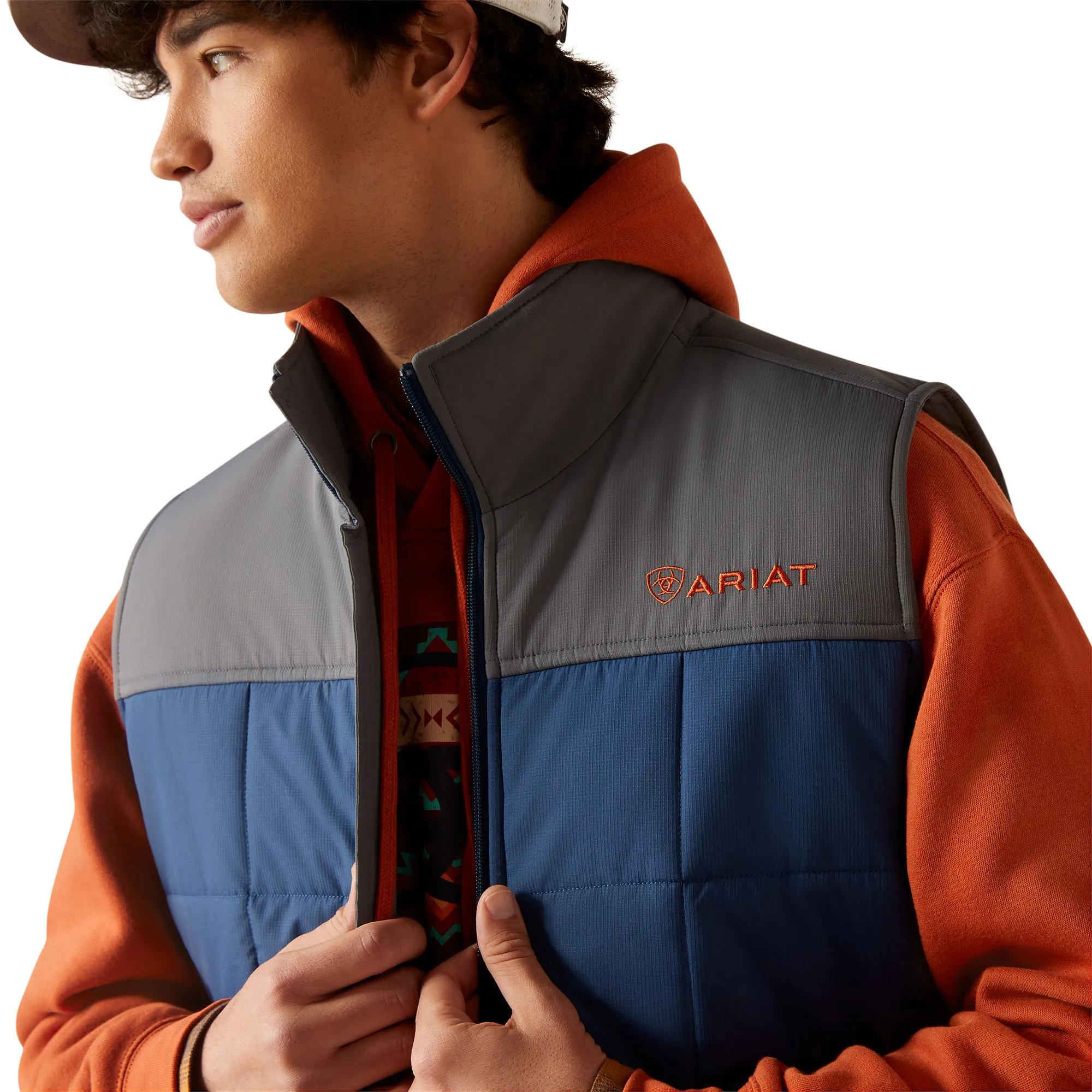 Ariat Men's Crius Blue & Grey Insulated Vest