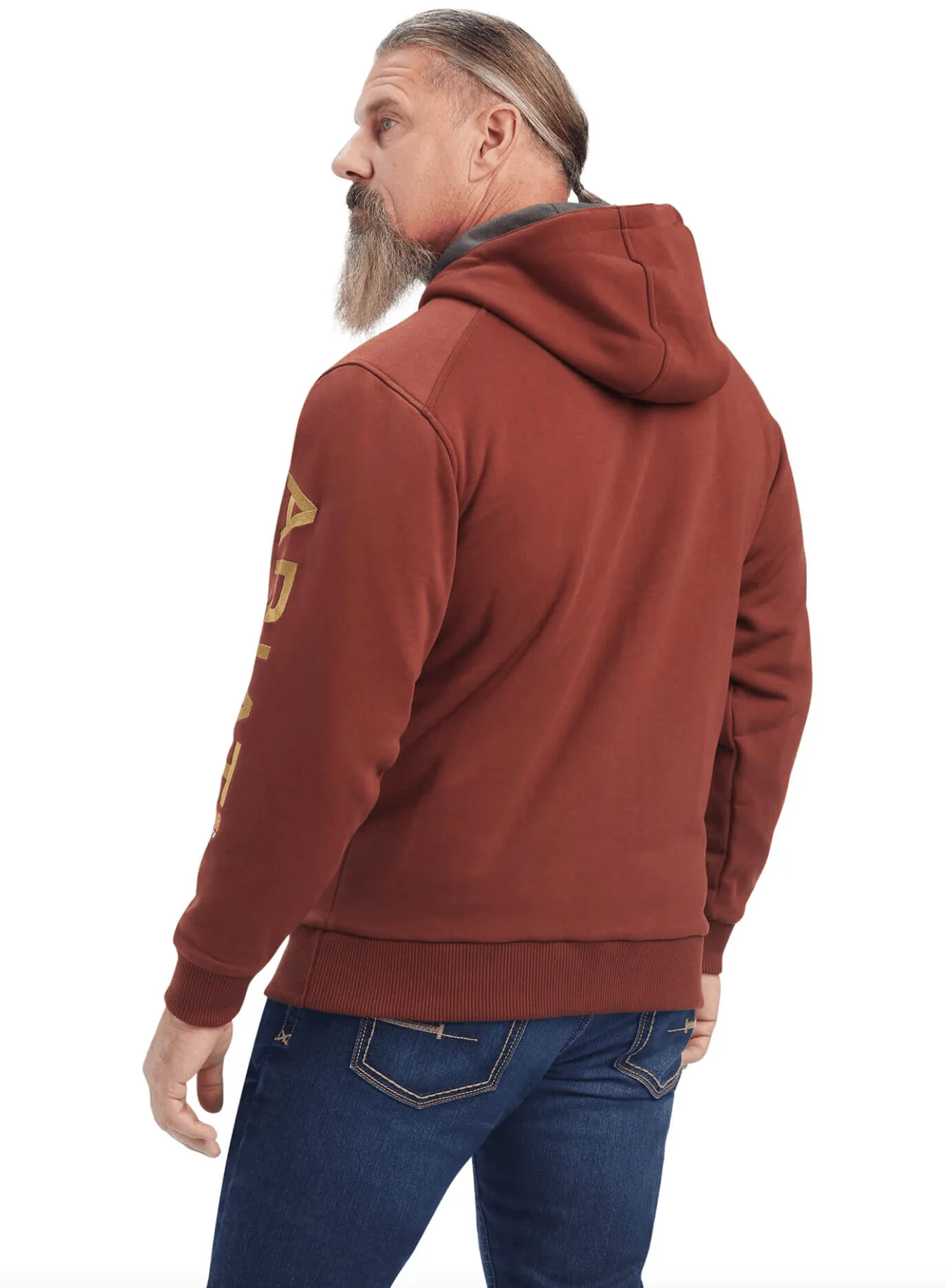 Ariat Men's Rebar Cherry Mahogany Zip Hoodie 10041626