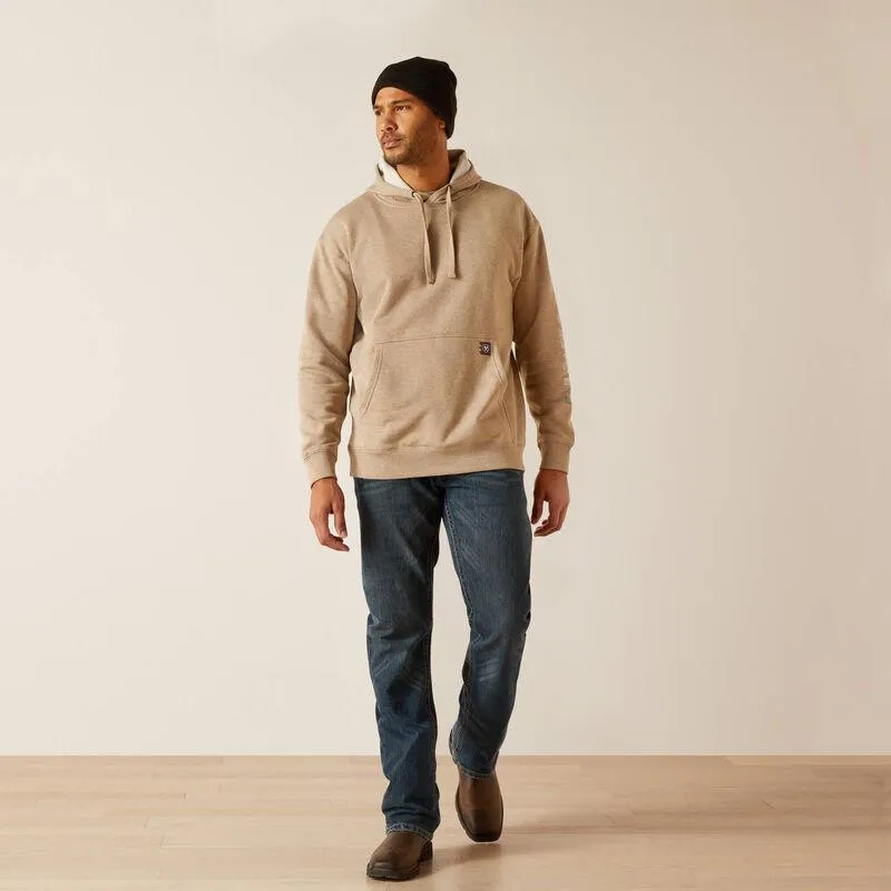 Ariat Men’s Rebar Oatmeal Roughneck Pullover Hoodie 10048790