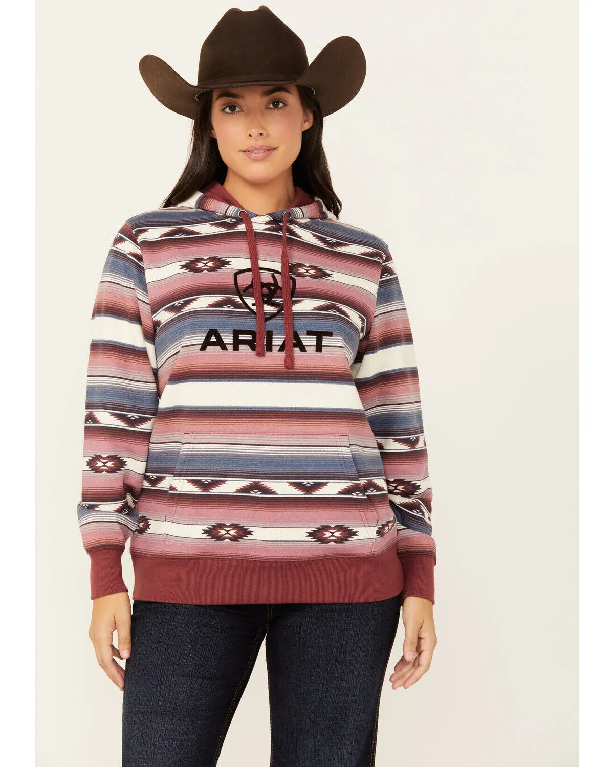 Ariat Women's R.E.A.L Southwestern Brazil Print Logo Hoodie