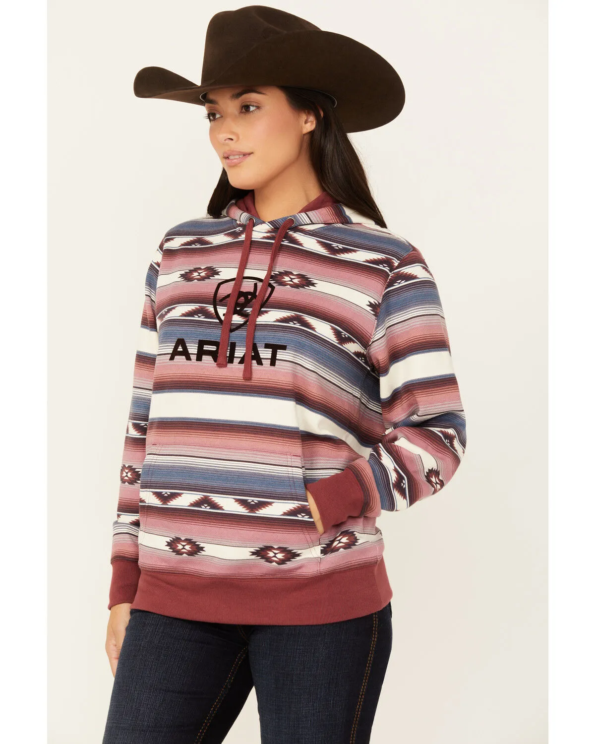 Ariat Women's R.E.A.L Southwestern Brazil Print Logo Hoodie