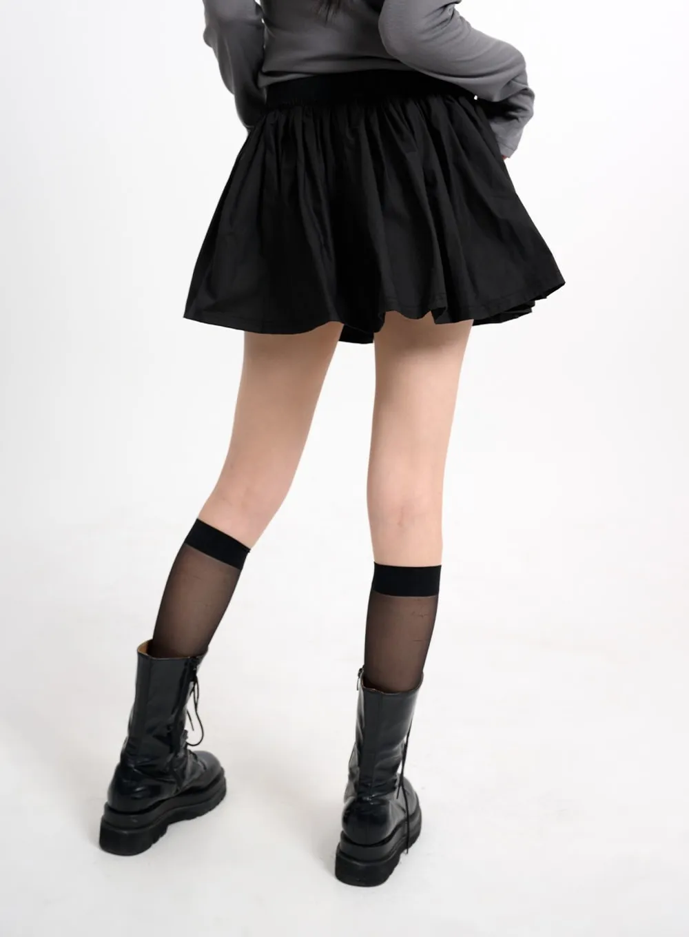 Basic Ruffle Hem Mini Skirt CM415