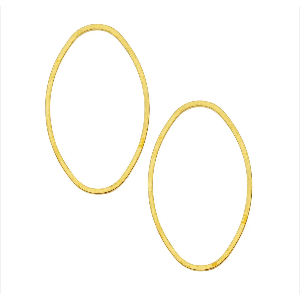 Beadable Open Frame Link, Oval 26x16mm, Brass (4 Pieces)