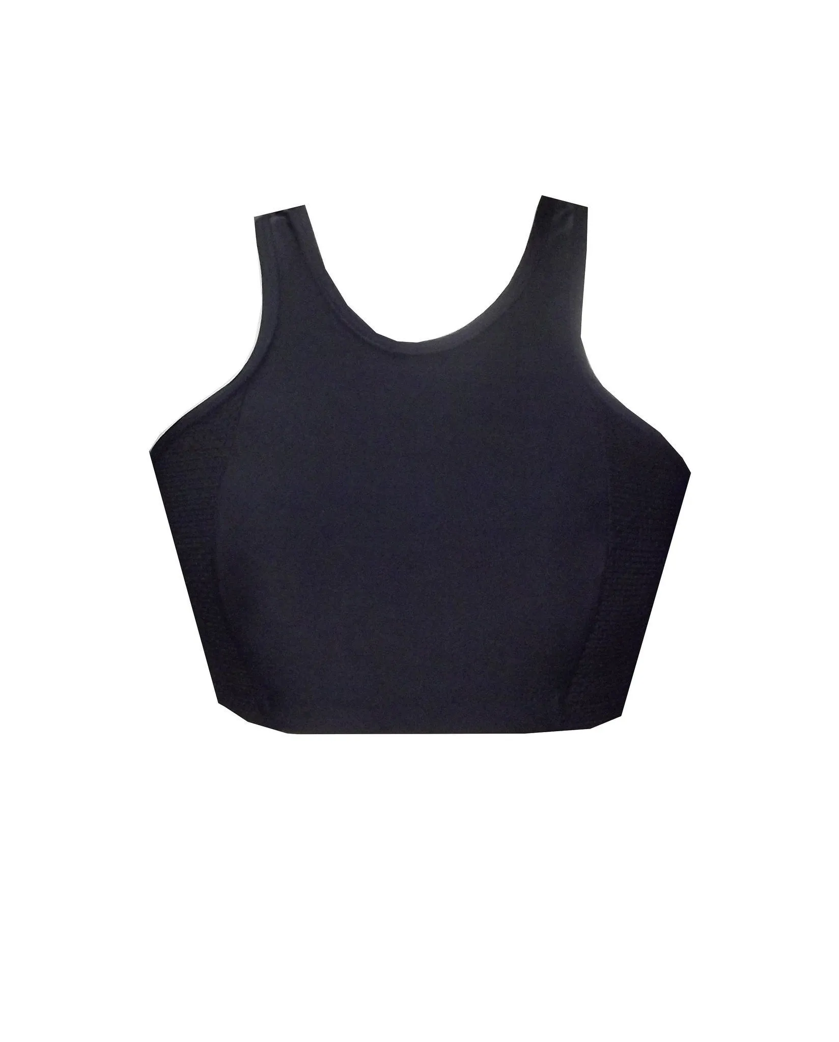 BK35 Contrast Sports Mesh High Neck Tank Crop Top