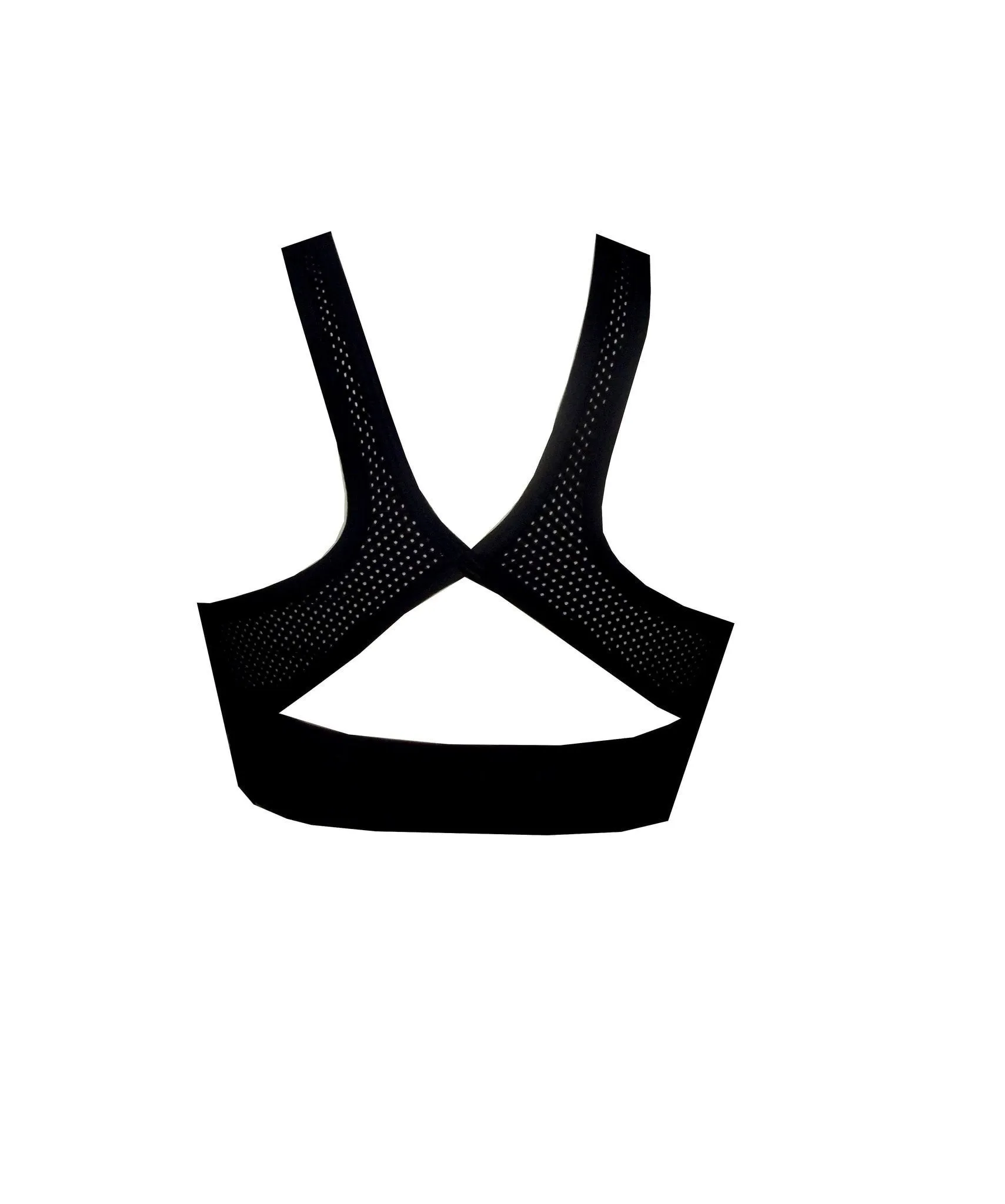 BK35 Contrast Sports Mesh High Neck Tank Crop Top