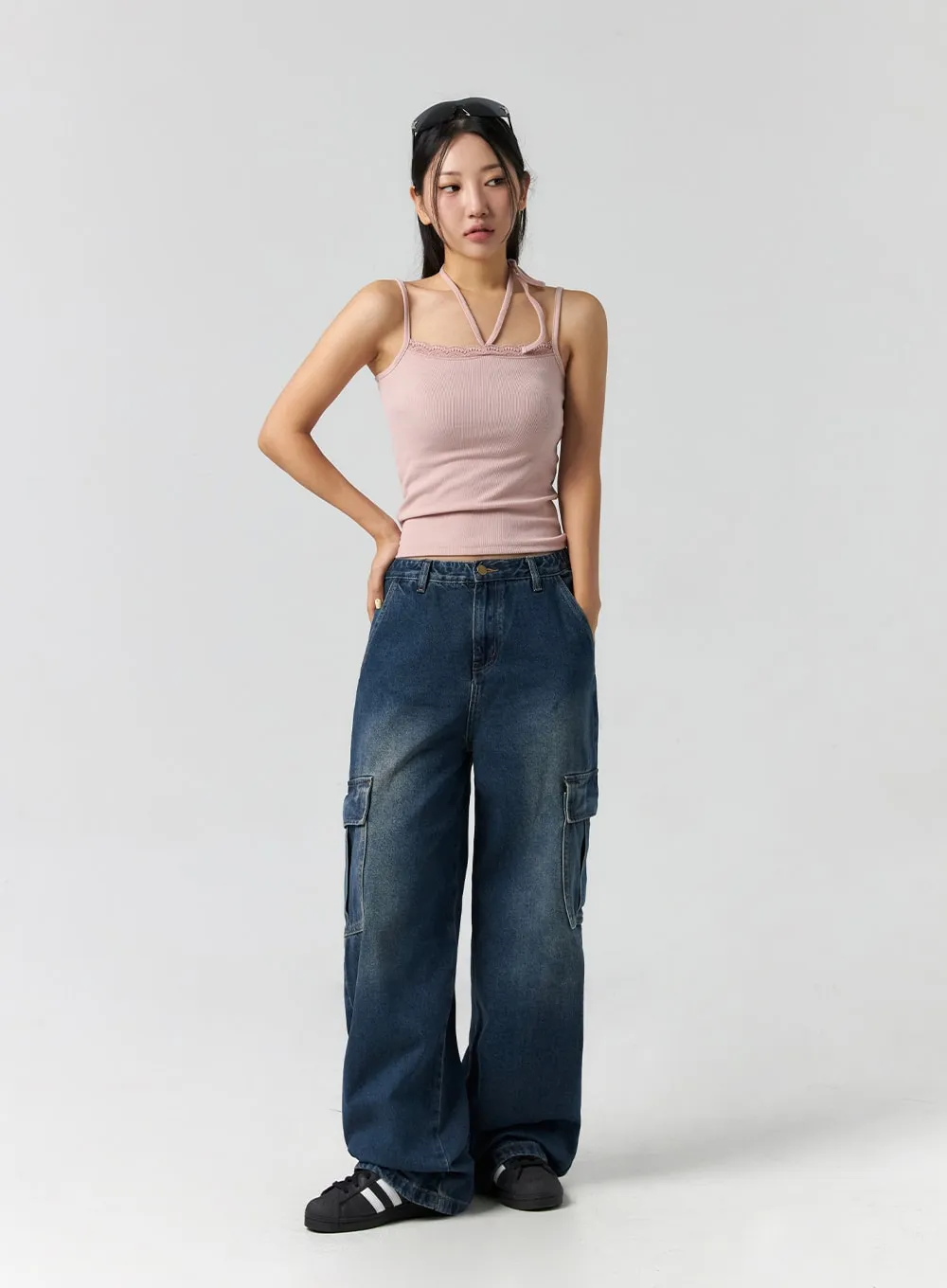 Cargo Chic Wide Leg Jeans CS302