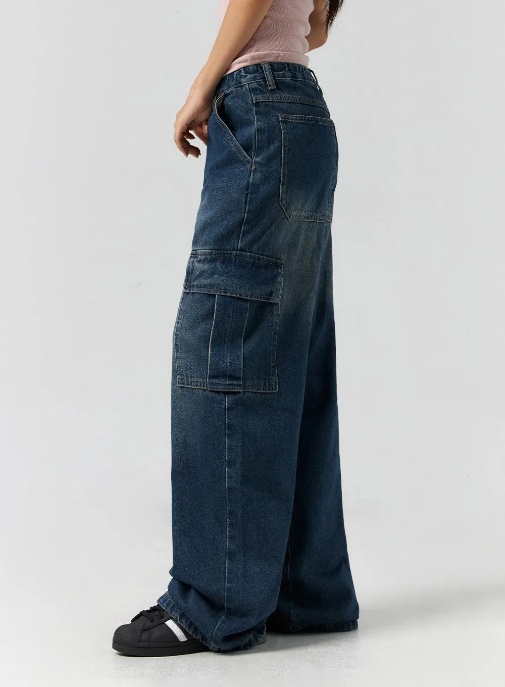 Cargo Chic Wide Leg Jeans CS302