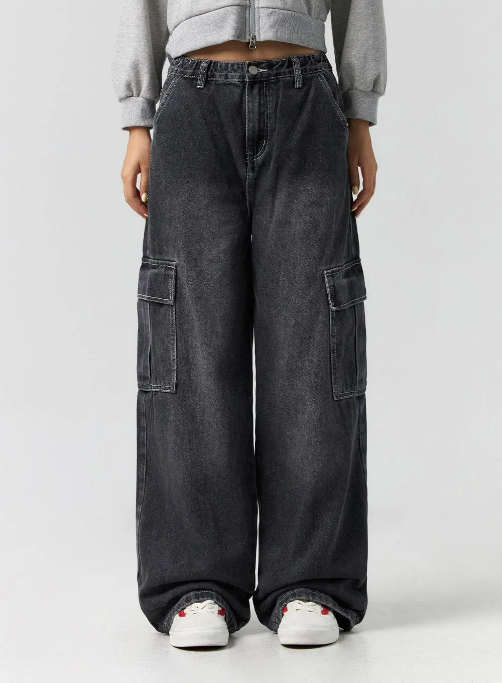 Cargo Chic Wide Leg Jeans CS302