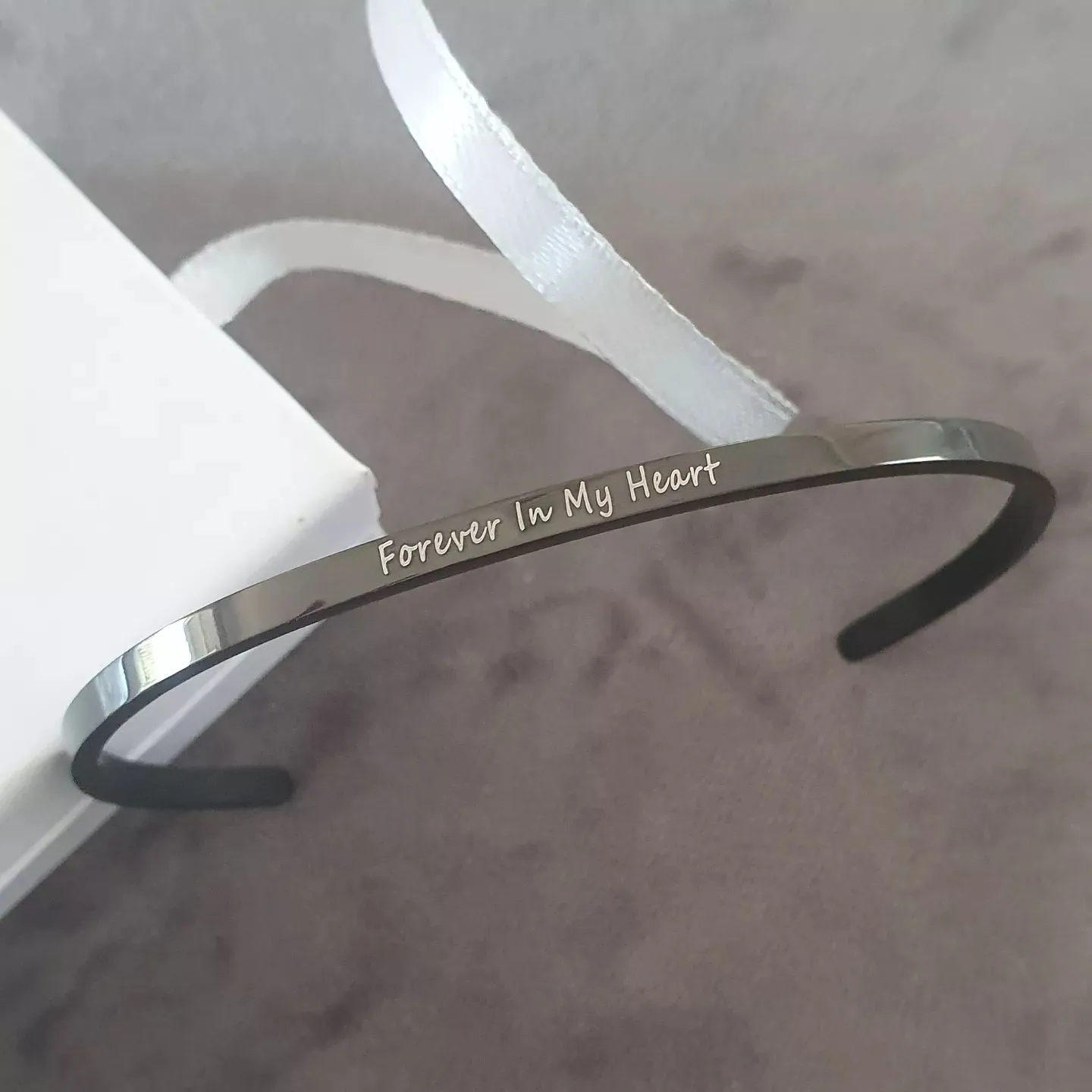 CBA101919 - Personalized Bangle, Black Stainless Steel 3mm x 17cm