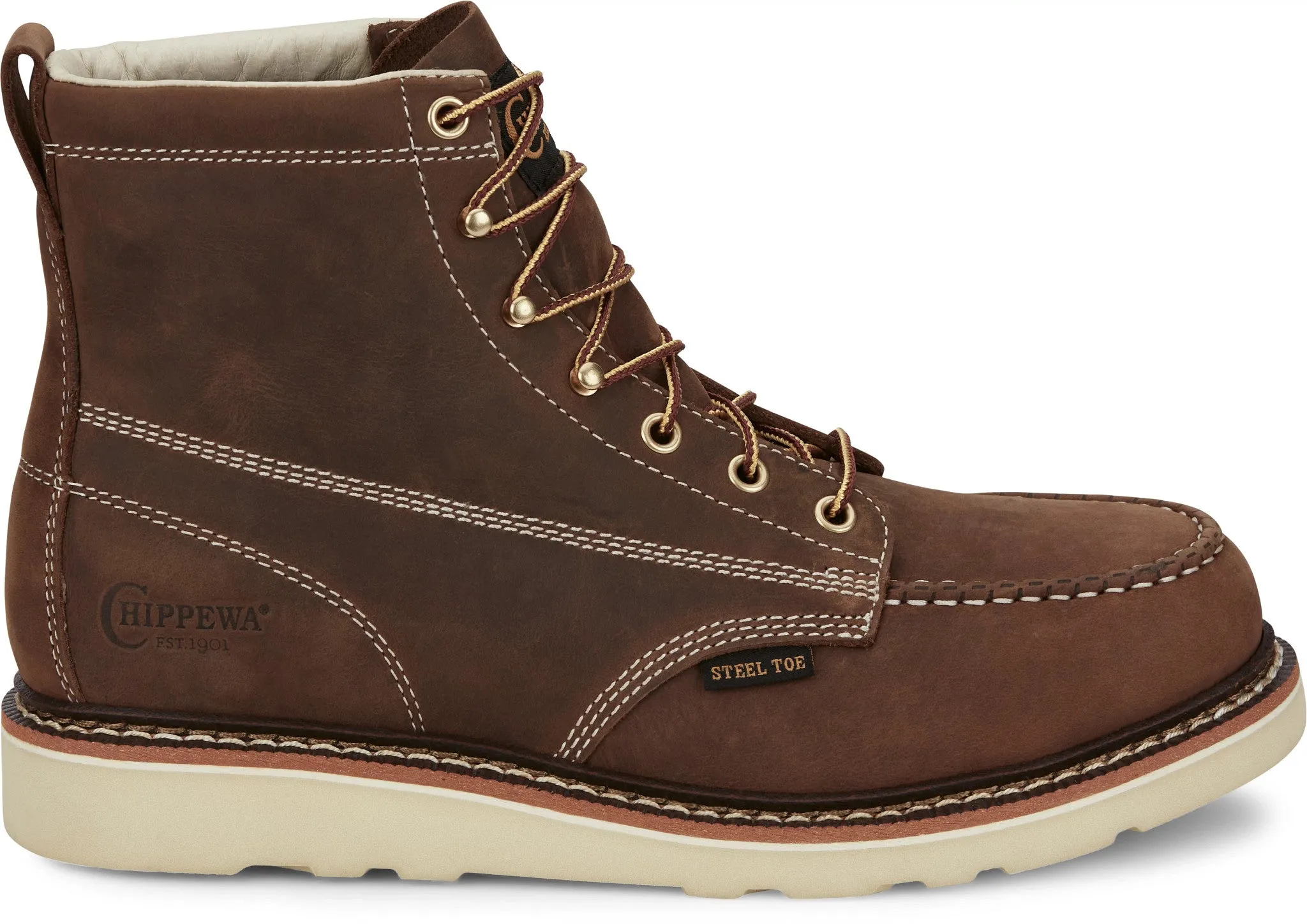 Chippewa Men's Edge Walker 6 Steel Toe Lace Up Wedge Work Boot