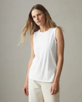 Classic Cotton Muscle Tank - White