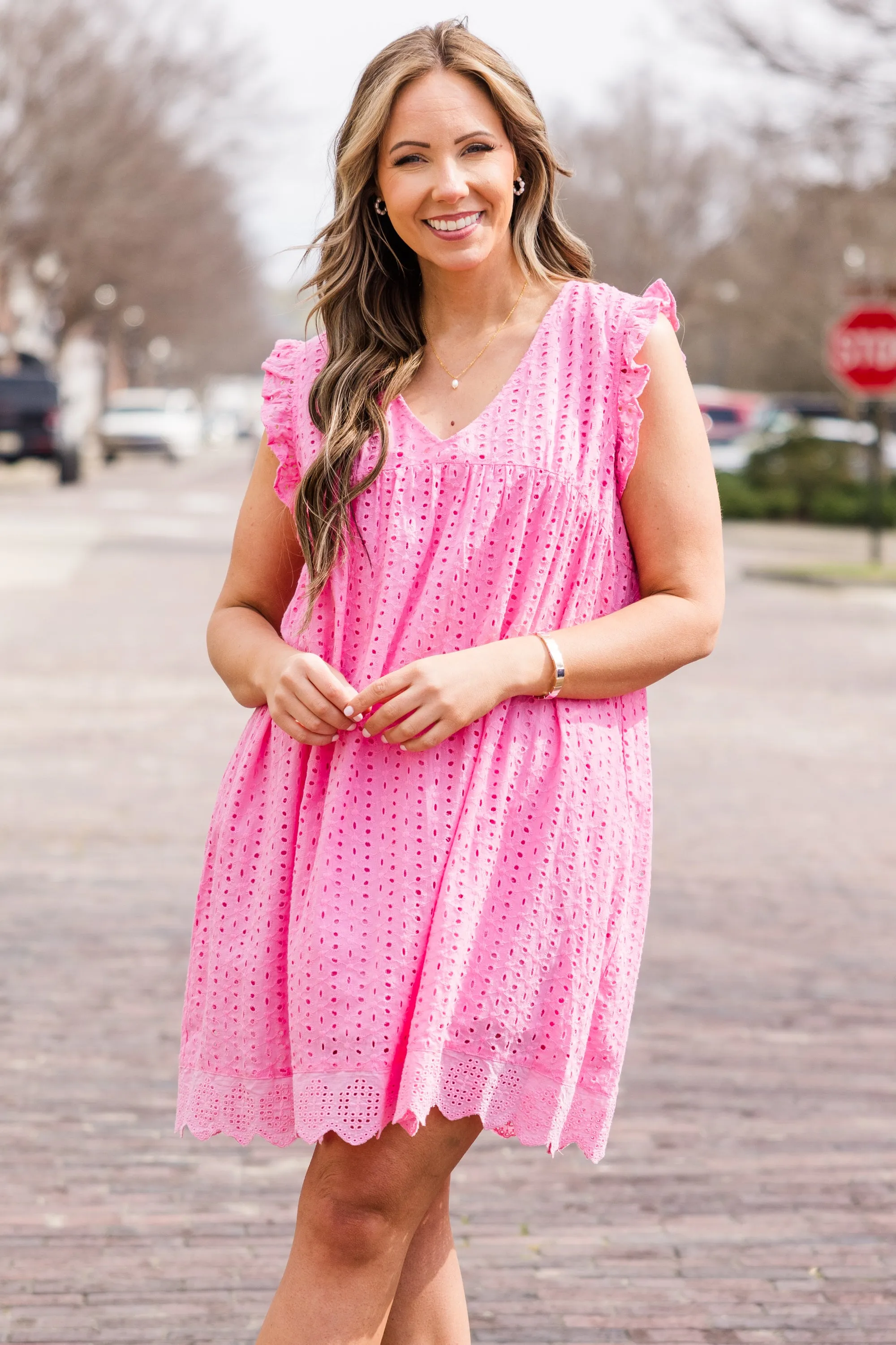 Come Rain Or Shine Dress, Pink