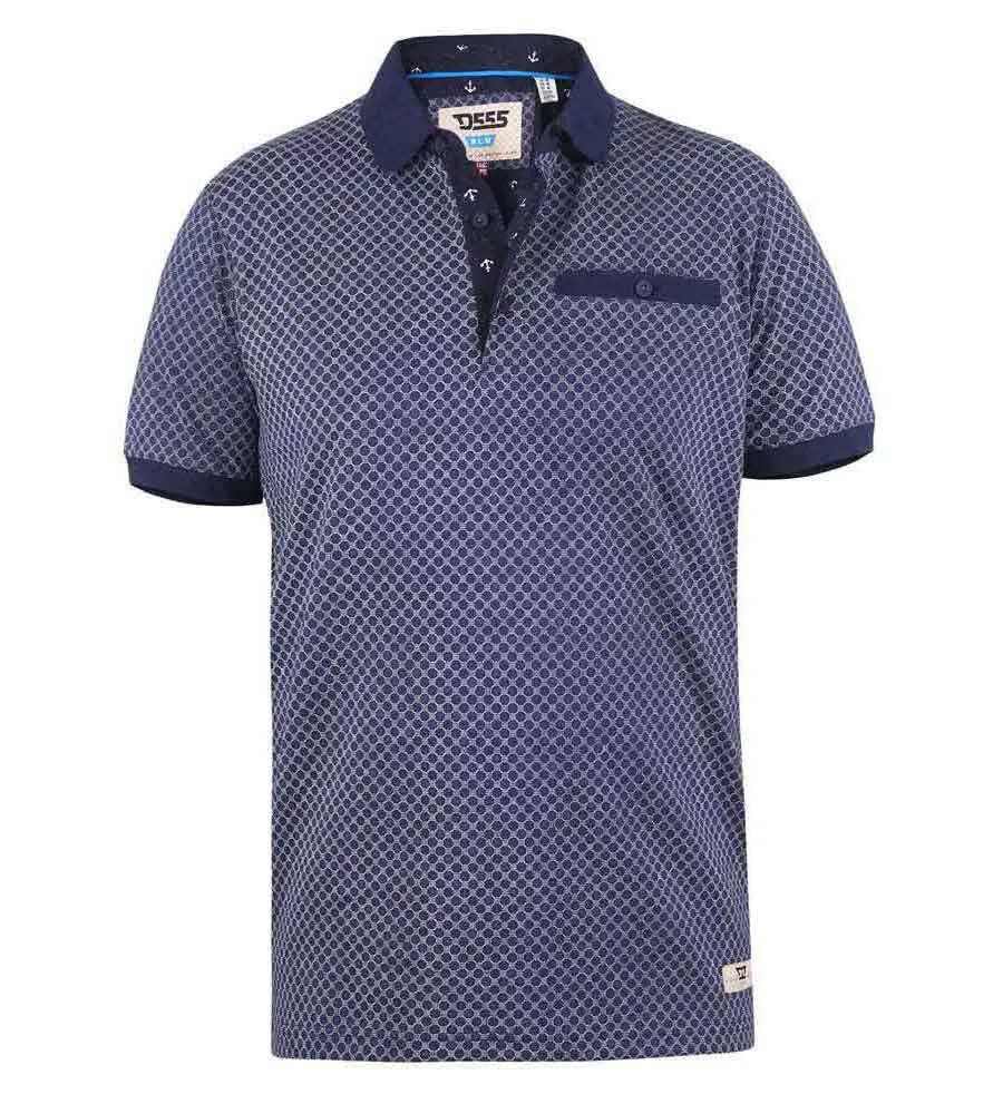 D555 Big Mens Jersey Polo Shirt With All Over Print (AXFORD)