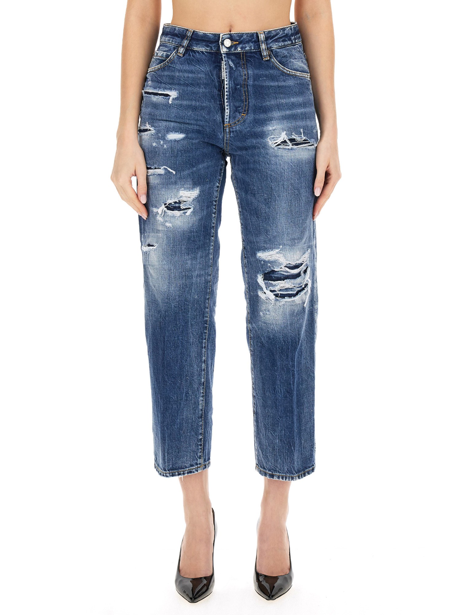 DSQUARED    COTTON DENIM BOSTON JEANS