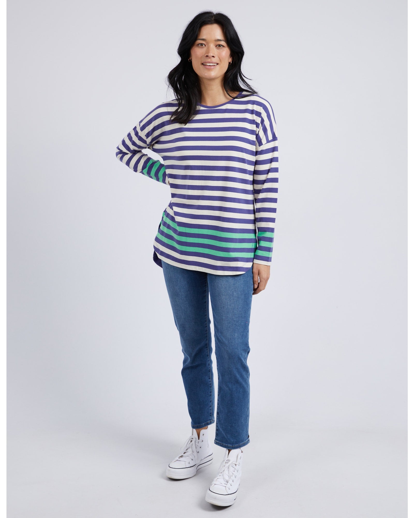 Elm - Turn Back Tee - Indigo Stripe