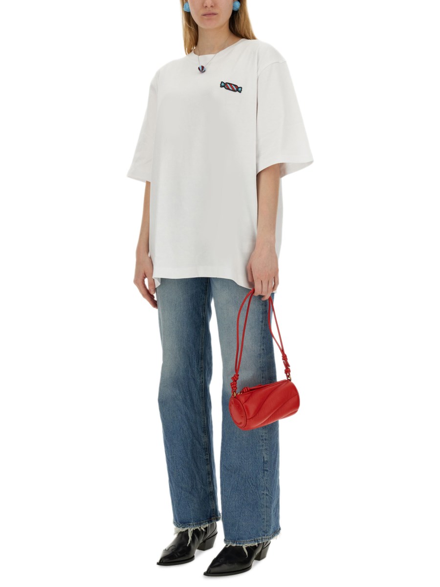 FIORUCCI      T-SHIRT IN JERSEY DI COTONE CON PATCH CANDY 