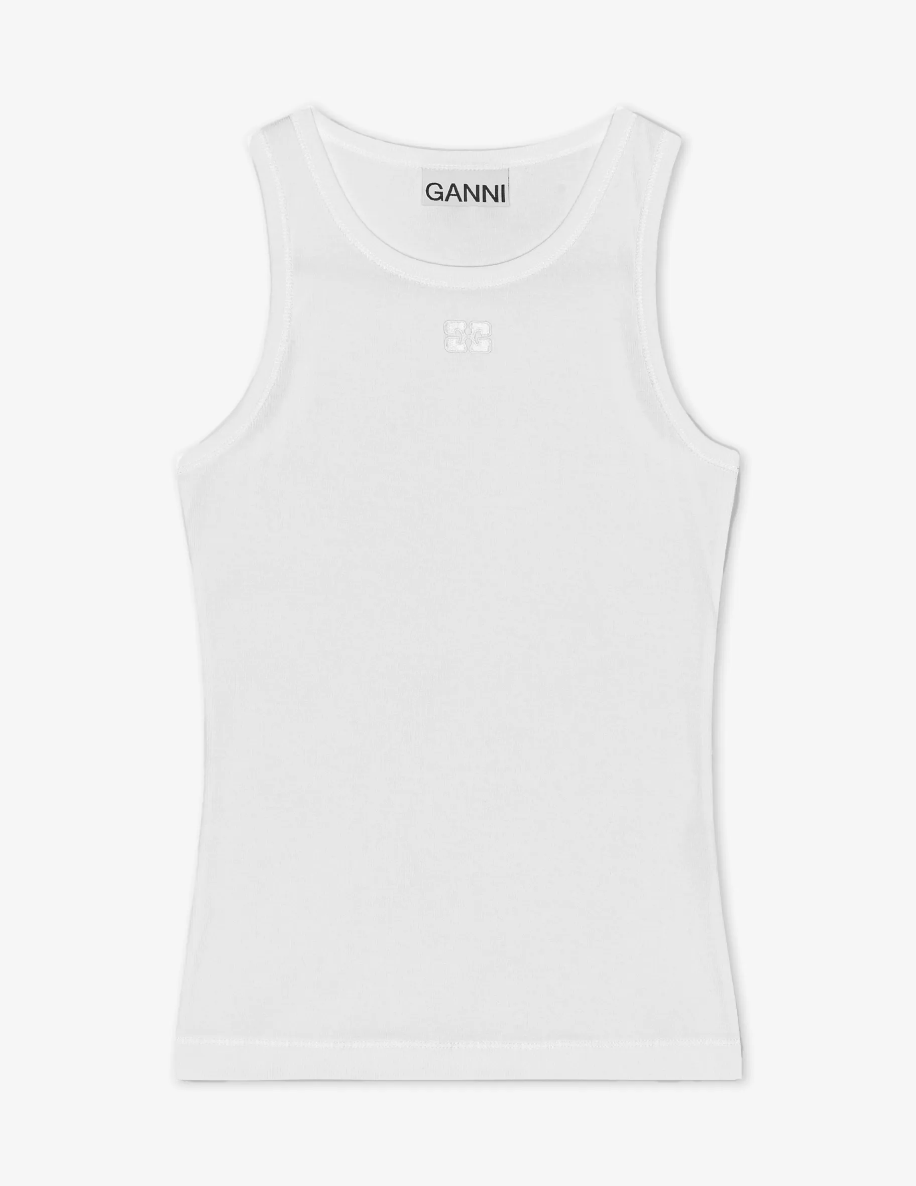 Ganni Soft cotton rib tank top