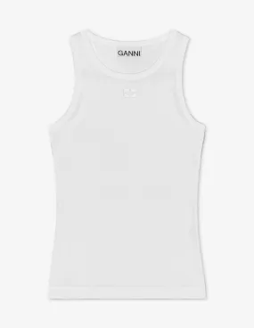 Ganni Soft cotton rib tank top