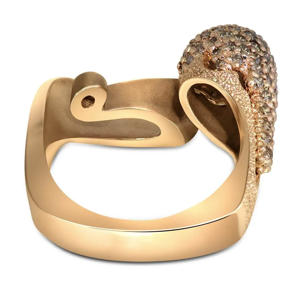 Gold Calla Ring with Champagne Diamonds