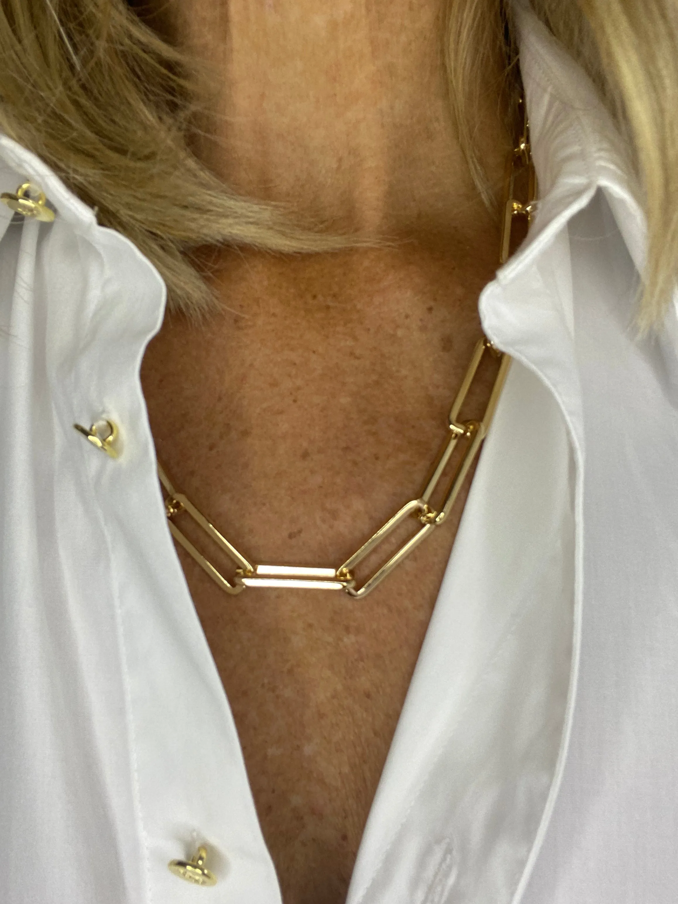 Gold Paperclip Necklace | Fay