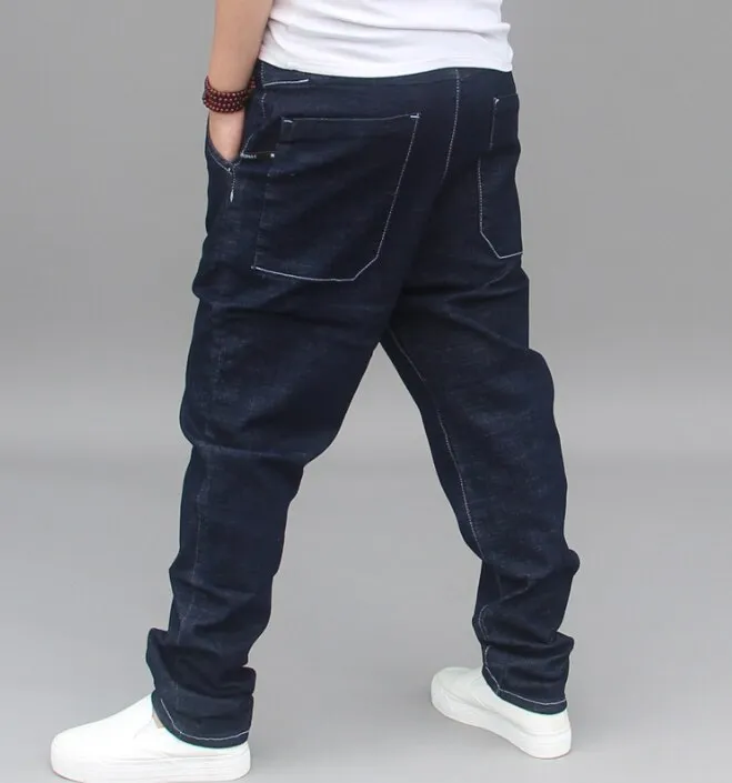 Hip Hop Style Mid-Waist Solid Pattern Loose Harem Pants for Men