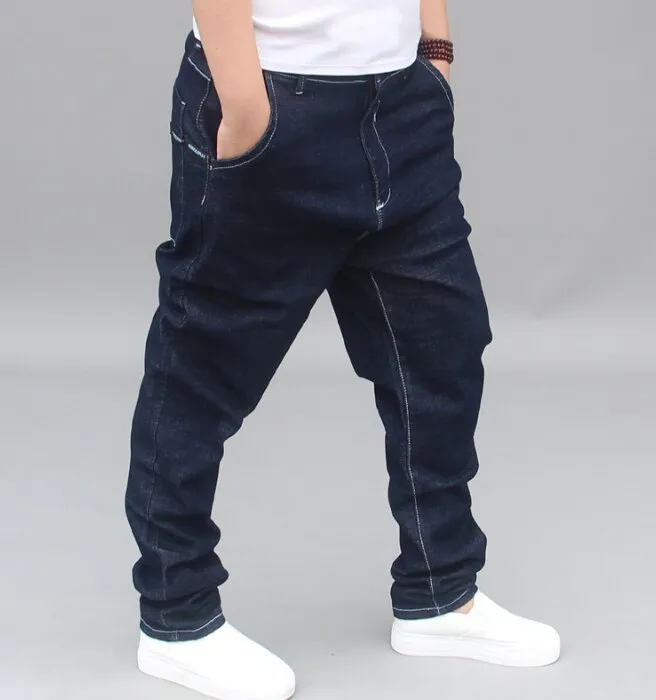 Hip Hop Style Mid-Waist Solid Pattern Loose Harem Pants for Men