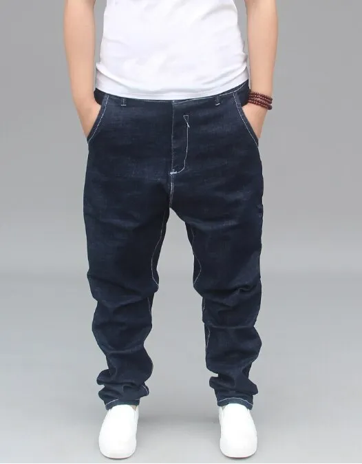 Hip Hop Style Mid-Waist Solid Pattern Loose Harem Pants for Men