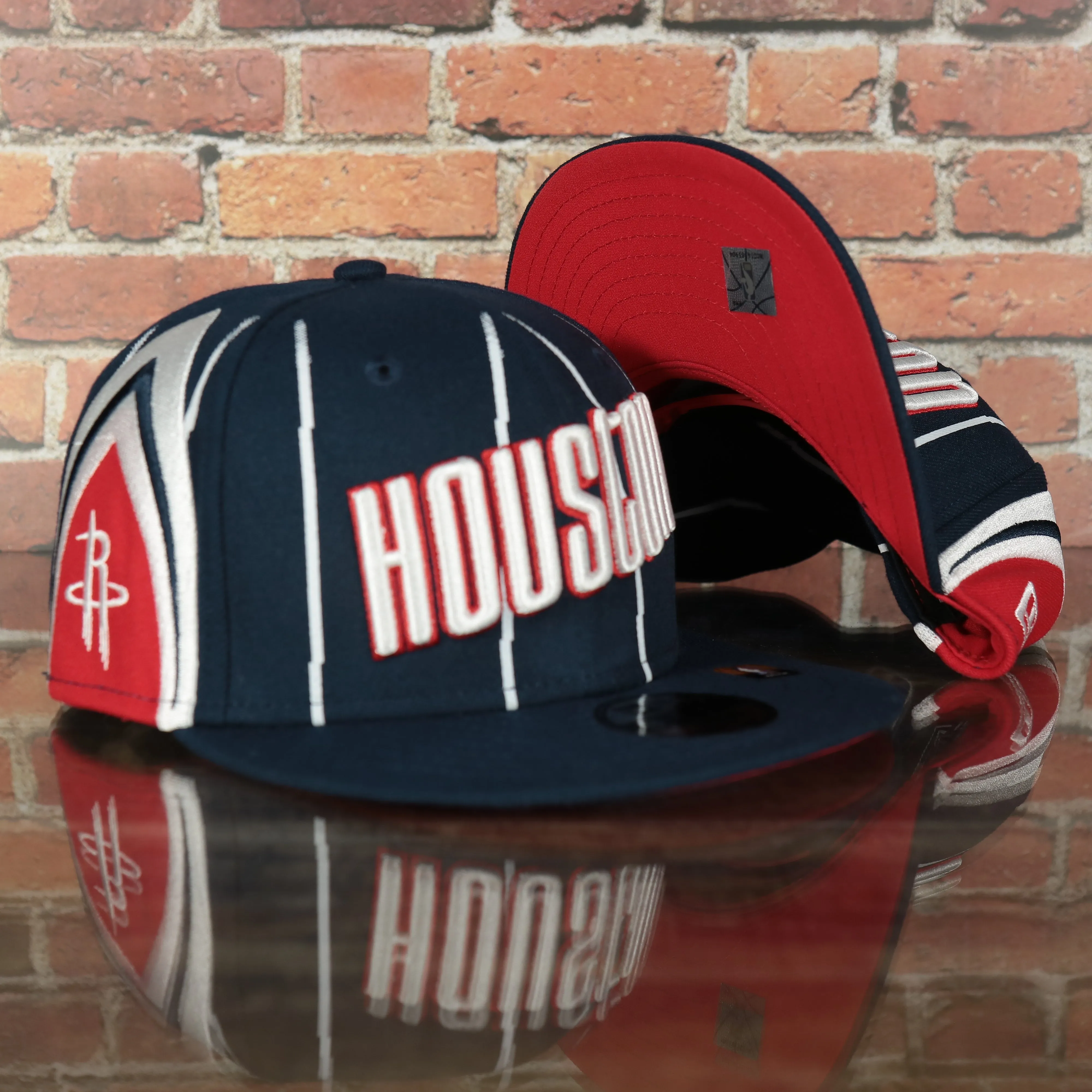 Houston Rockets 2022 City Edition Retro Houston Red Bottom Youth 9Fifty Side Patch Snapback Cap | New Era, Navy