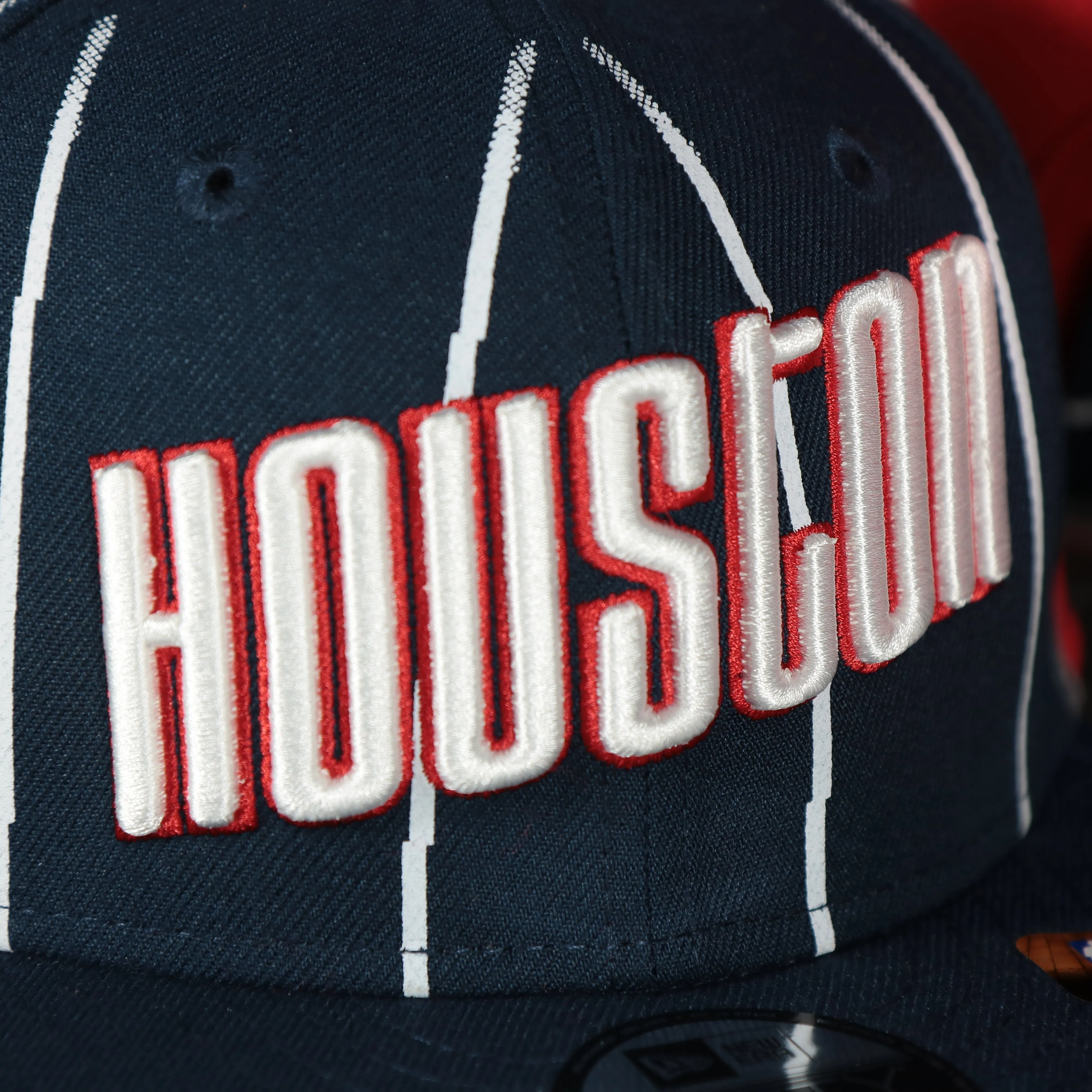 Houston Rockets 2022 City Edition Retro Houston Red Bottom Youth 9Fifty Side Patch Snapback Cap | New Era, Navy