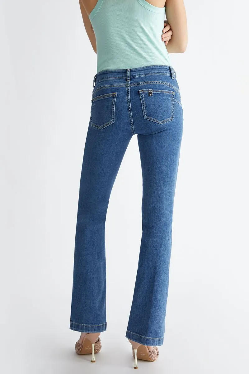 Jeans flare bottom up donna Denim