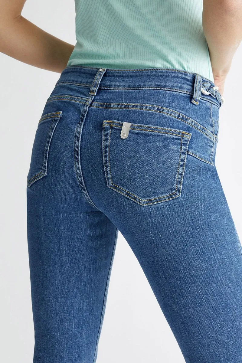 Jeans flare bottom up donna Denim