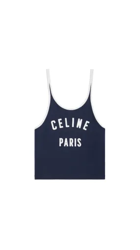 Jersey Cotton Tank Top - Navy/White