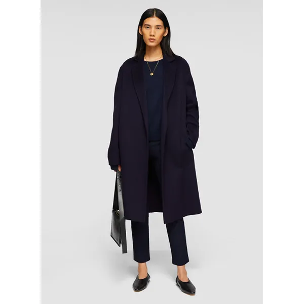 JOSEPH Cenda Long Cashmere Coat Navy