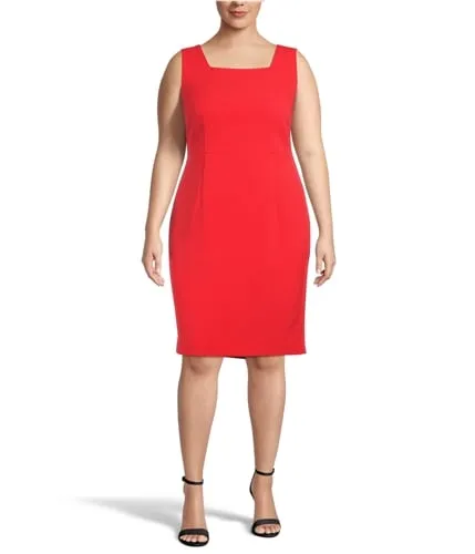 Kasper Womens Solid Sheath Dress, TW8