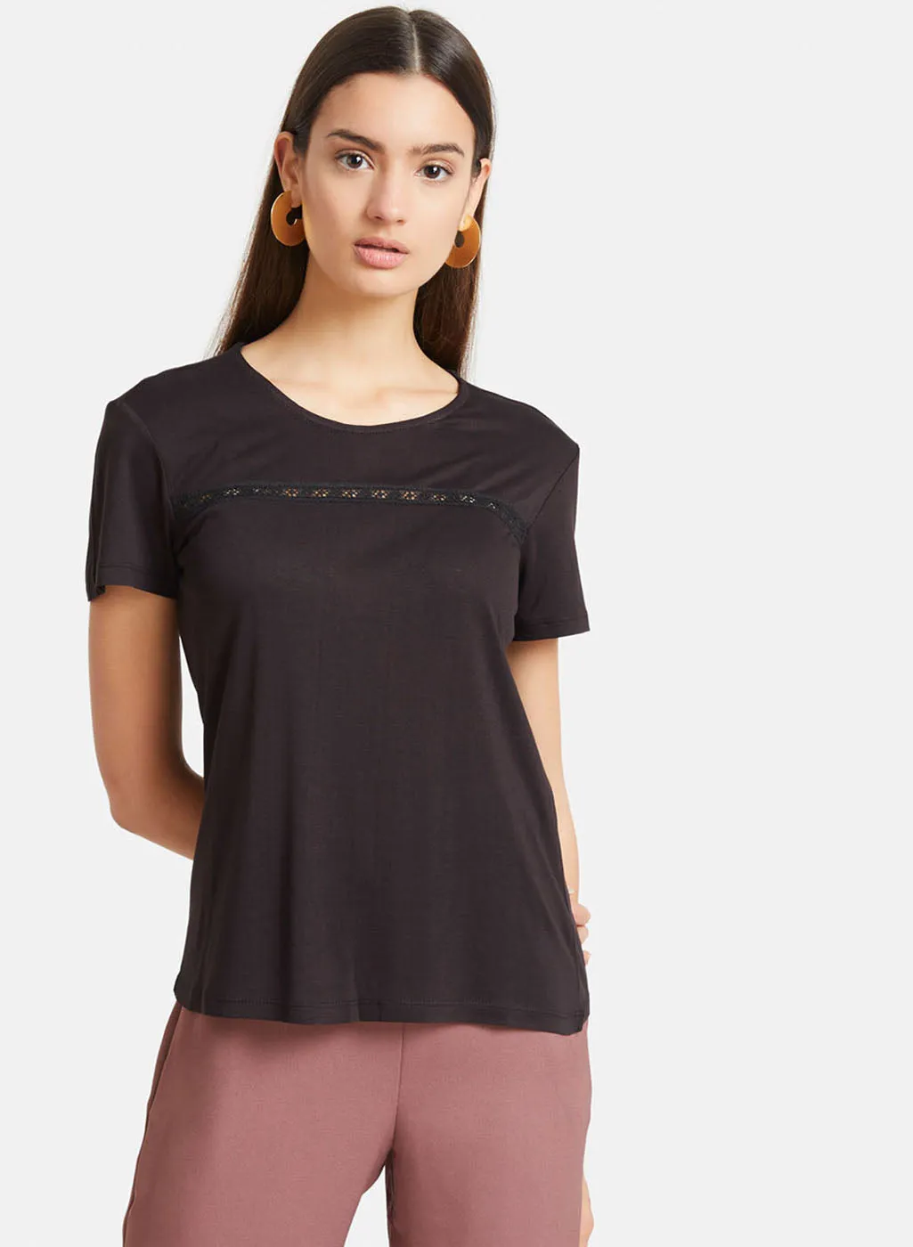 Lace Insert T-Shirt