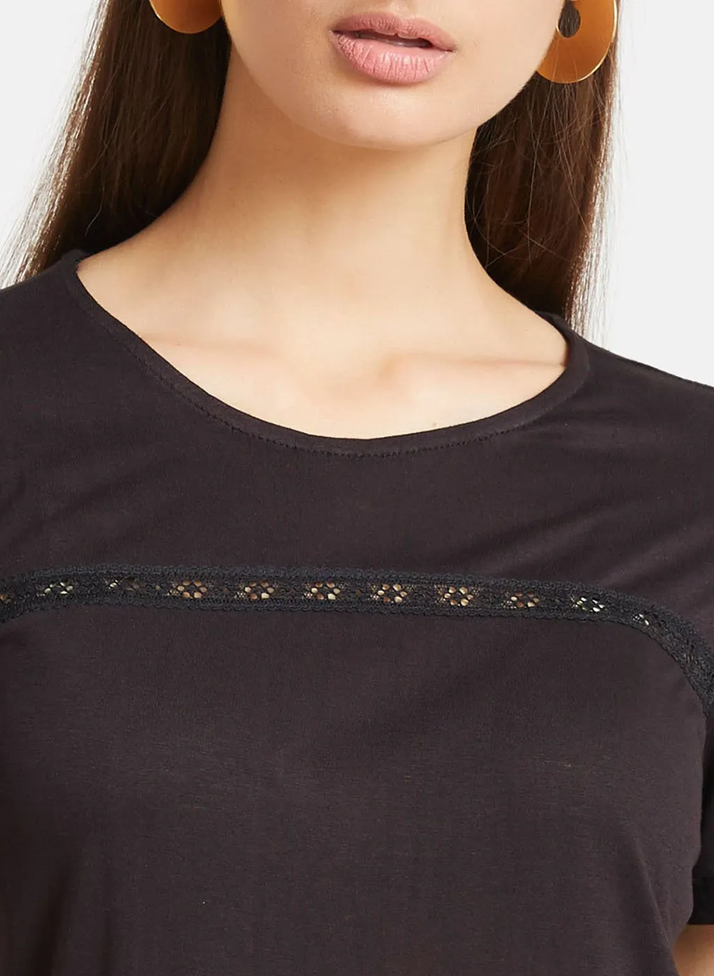 Lace Insert T-Shirt