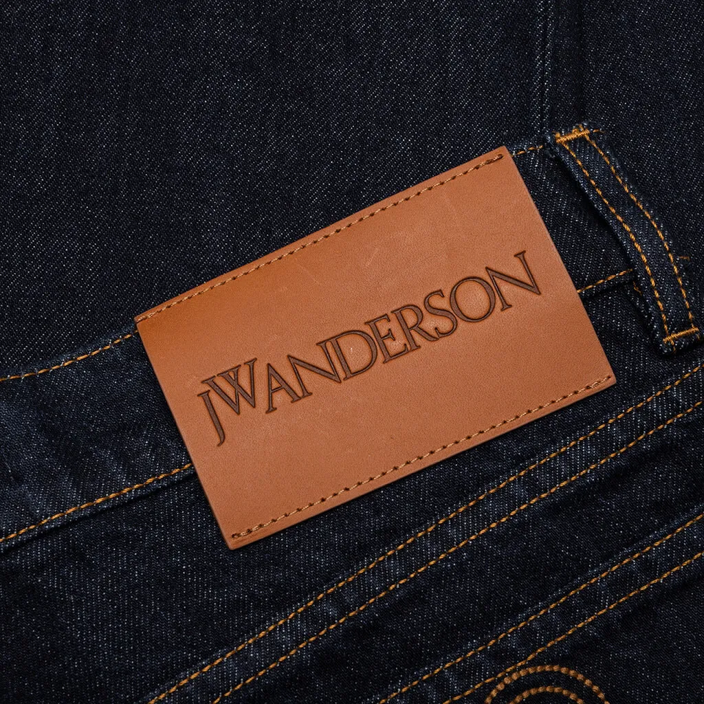 Logo Grid Turn up Workwear Jeans