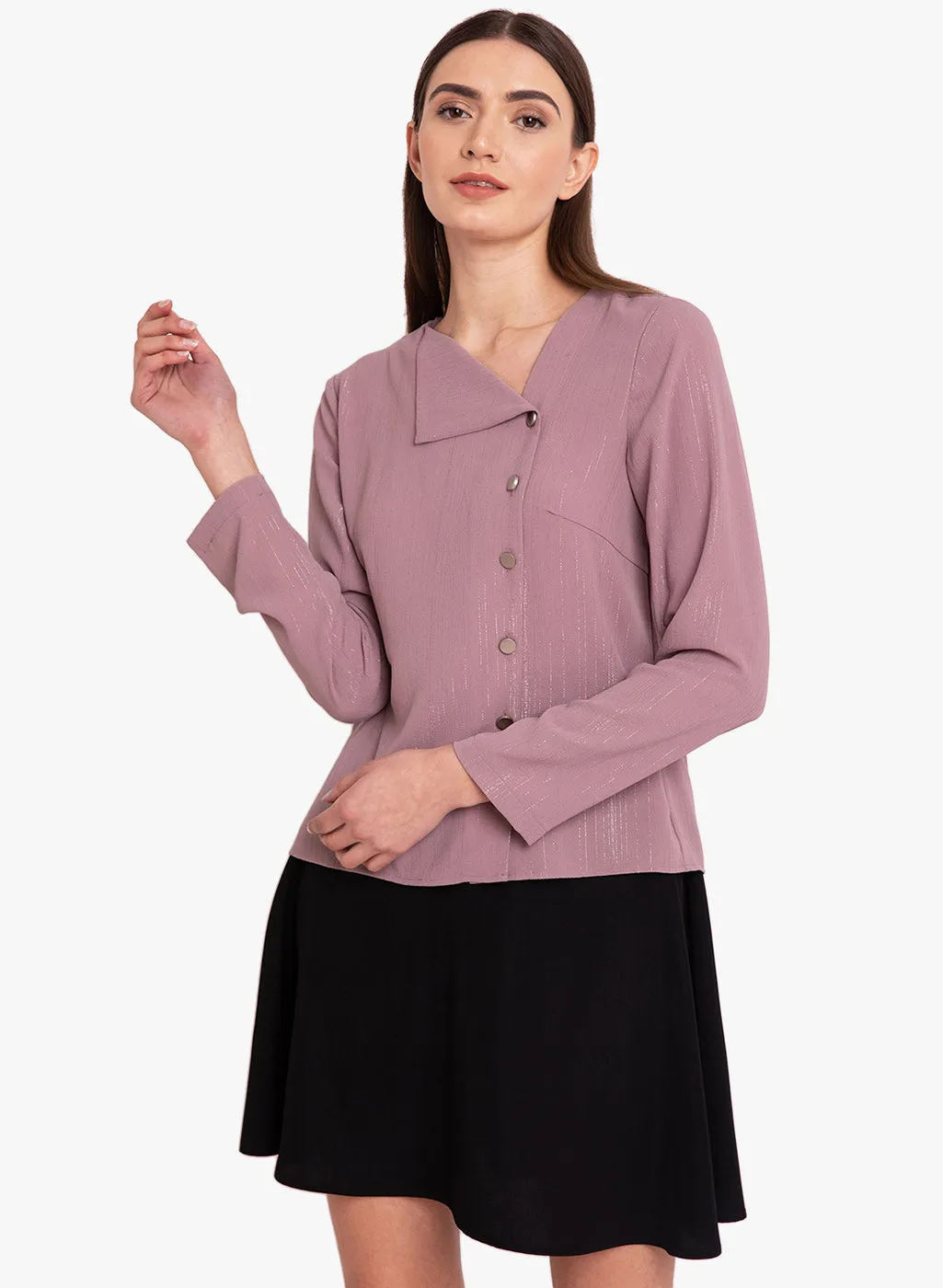 Lurex Button Detailed Shirt