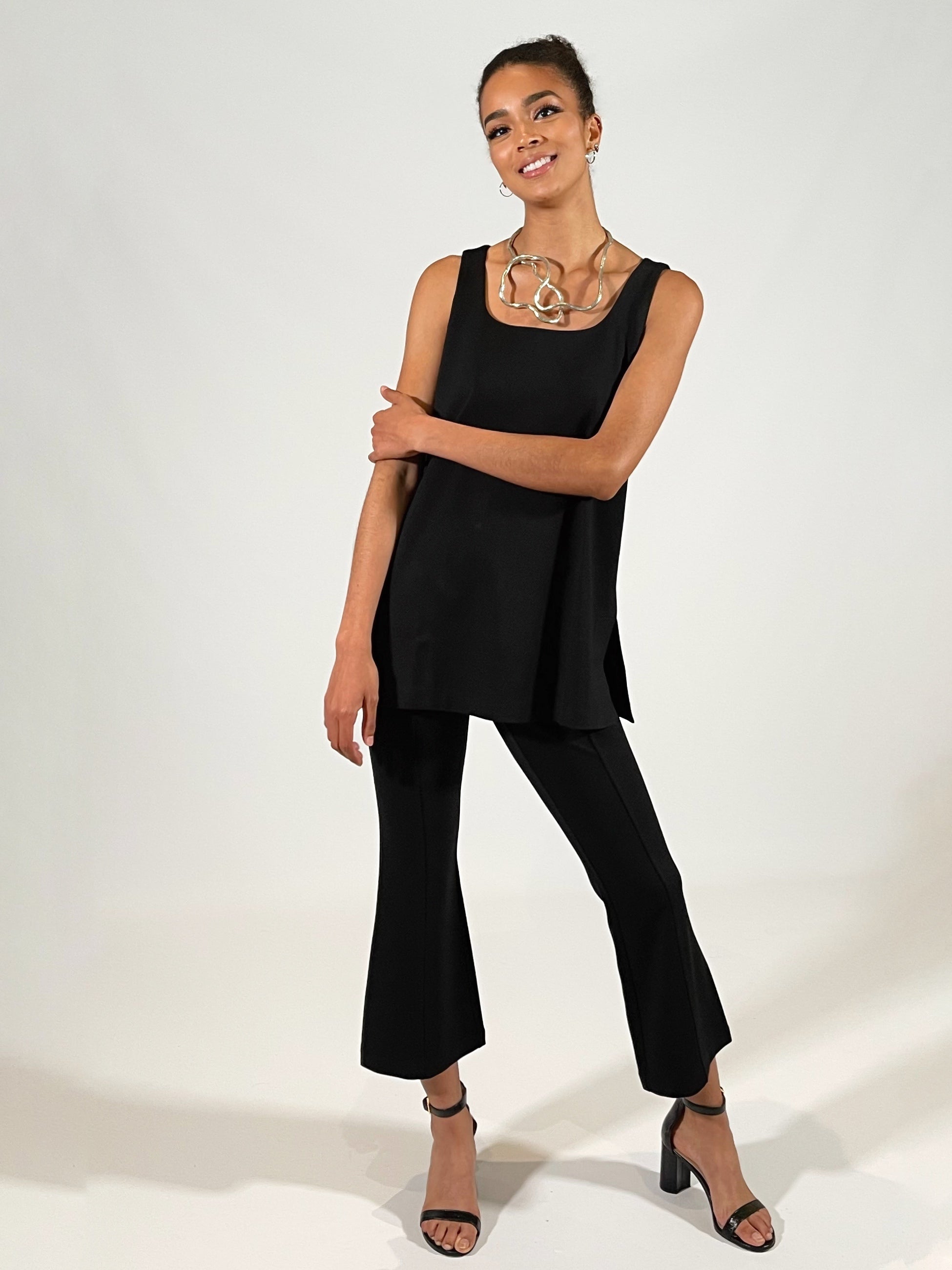 Luxe Ponte Square Neck Long Tank - The Sheridan